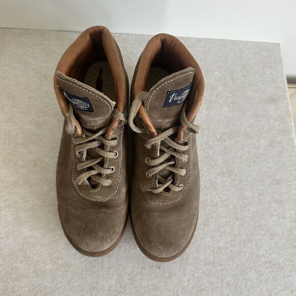 Vintage Vasque Men's Hiking Boots 7.5 Tan Brown Leather Suede Lace Ankle Italy - Picture 8 of 9